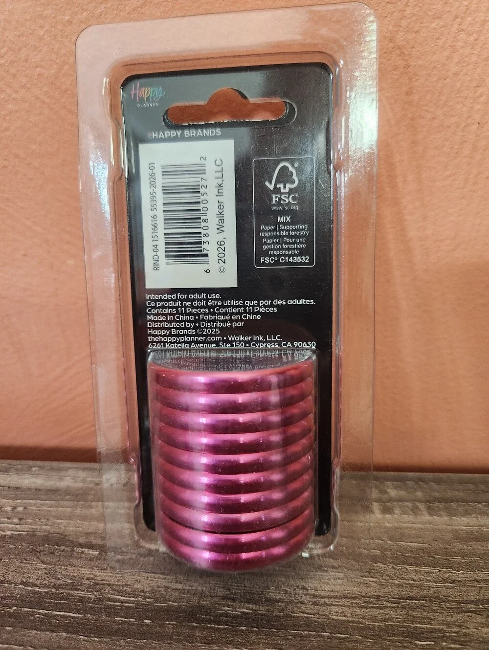NEW Happy Planner Expander Metal Disc Set - Hot Pink
